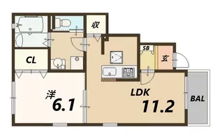 クローバーリーフ【1階】の間取り
