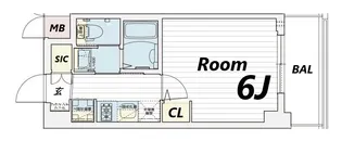 エステムコート神戸元町IIリザーヴ【6階】の間取り