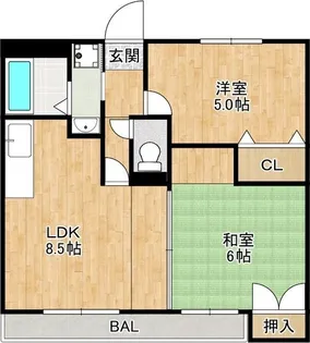 ウエストフィールド里中【1階】の間取り