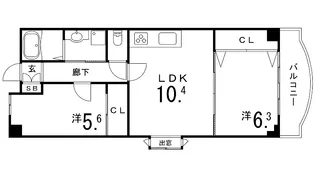 リッジヴィラ六甲【5階】の間取り