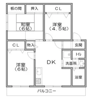 西芦屋グリーンハウス【4階】の間取り