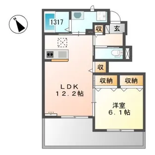 NORTH34.83DUE【1階】の間取り