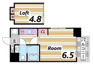 エステムコート神戸・県庁前IVグランディオ【6階】の間取り