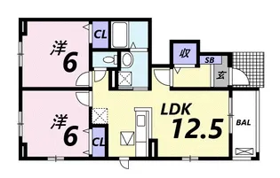 シエル東園田【1階】の間取り