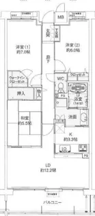 甲子園三番町ハイツ【4階】の間取り