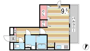 グランメール楠【1階】の間取り