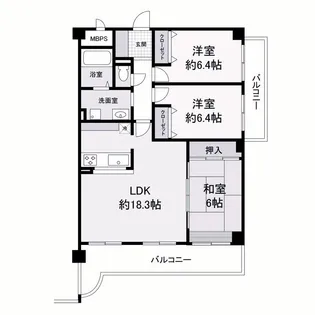 KDXレジデンス夙川ヒルズ 4番館【1階】の間取り