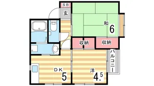 リビング芦屋【2階】の間取り