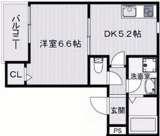 ペルルブランシェ九番町【2階】の間取り