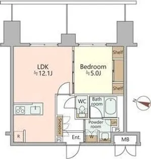 ジオエント西宮北口【14階】の間取り