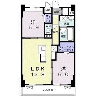 ミルト熊野【4階】の間取り