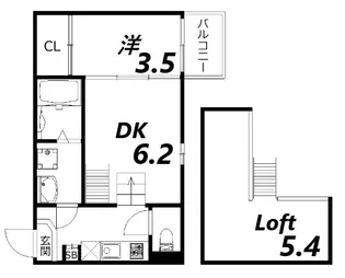 ハーモニーテラス深江南町【2階】の間取り