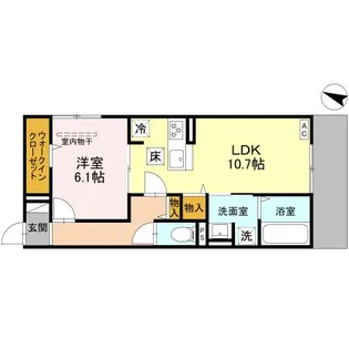 NOBLE TERRACE中山手【1階】の間取り