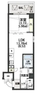 E?Bonheur尼崎【5階】の間取り