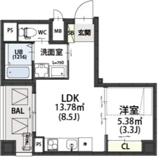 E-Bonheur尼崎【5階】の間取り