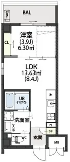 E-Bonheur尼崎【3階】の間取り