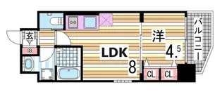 エステムコート三宮駅前IIアデシオン【12階】の間取り