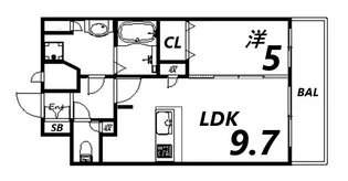プレサンス三宮ポルト【15階】の間取り