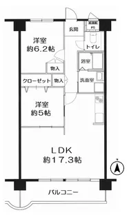 レジデンシア塚口【3階】の間取り