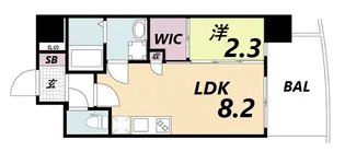 セレニテ三宮プリエ【8階】の間取り