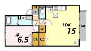 アパートメントff A棟【1階】の間取り