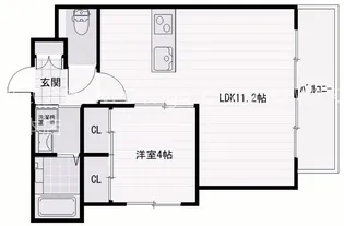 センプレヴィータ門戸【2階】の間取り