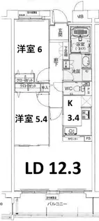 甲子園三番町ハイツ【4階】の間取り