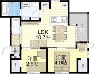 ブリアン西宮【2階】の間取り