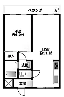 ベルエアー武庫之荘【1階】の間取り