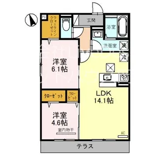 CHERRY BLOSSOM西北【1階】の間取り