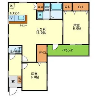 ジョワウエスト【2階】の間取り