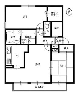 モナ・ヴェイルD棟【2階】の間取り