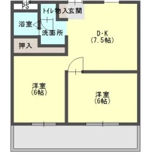 ダイリンハイツ【5階】の間取り