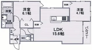 サグレス甲子園口【3階】の間取り