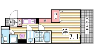 パシフィックレジデンス神戸八幡通【8階】の間取り