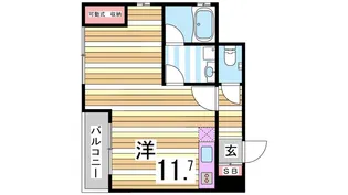 セルフィーユ三宮【4階】の間取り