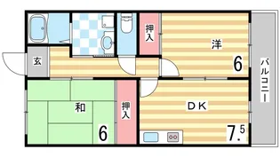 ガーデンハイツ芦屋【2階】の間取り