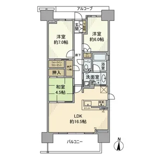 プラウドシティ塚口マークフォレスト【13階】の間取り