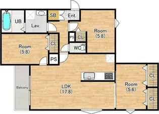 アークハイム翠ヶ丘【1階】の間取り