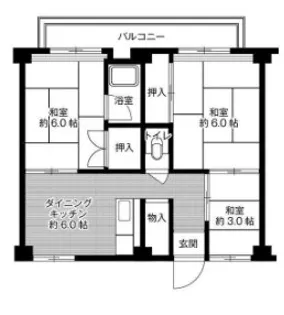 ビレッジハウス常吉1号棟【2階】の間取り