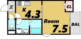 ペルルブランシェ九番町【1階】の間取り