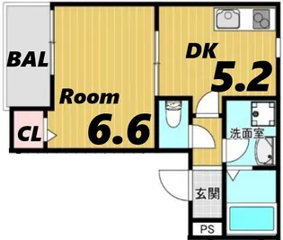 ペルルブランシェ九番町【1階】の間取り