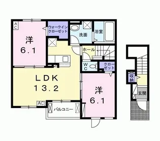 サンフラワー杭瀬【2階】の間取り