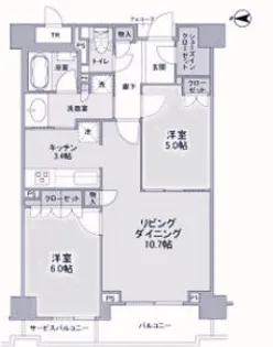 ルネグラン夙川北名次【2階】の間取り