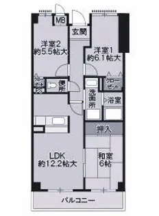 ウエストヒルズI【2階】の間取り
