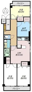 親王塚マンション【3階】の間取り