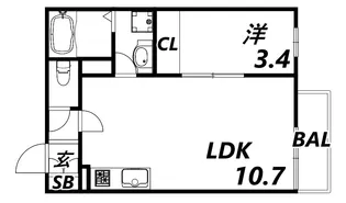 リブレメゾン東鳴尾I【3階】の間取り