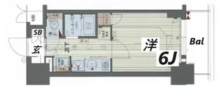 プレサンス三ノ宮駅前プライムタイム【5階】の間取り