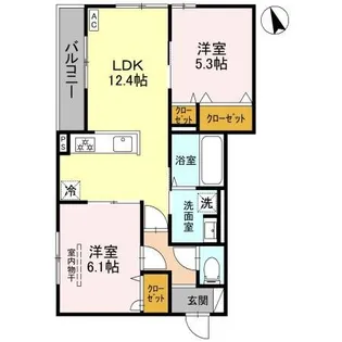 上甲子園廣和レジデンス【3階】の間取り