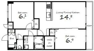 エアリーヒルズ芦屋【5階】の間取り